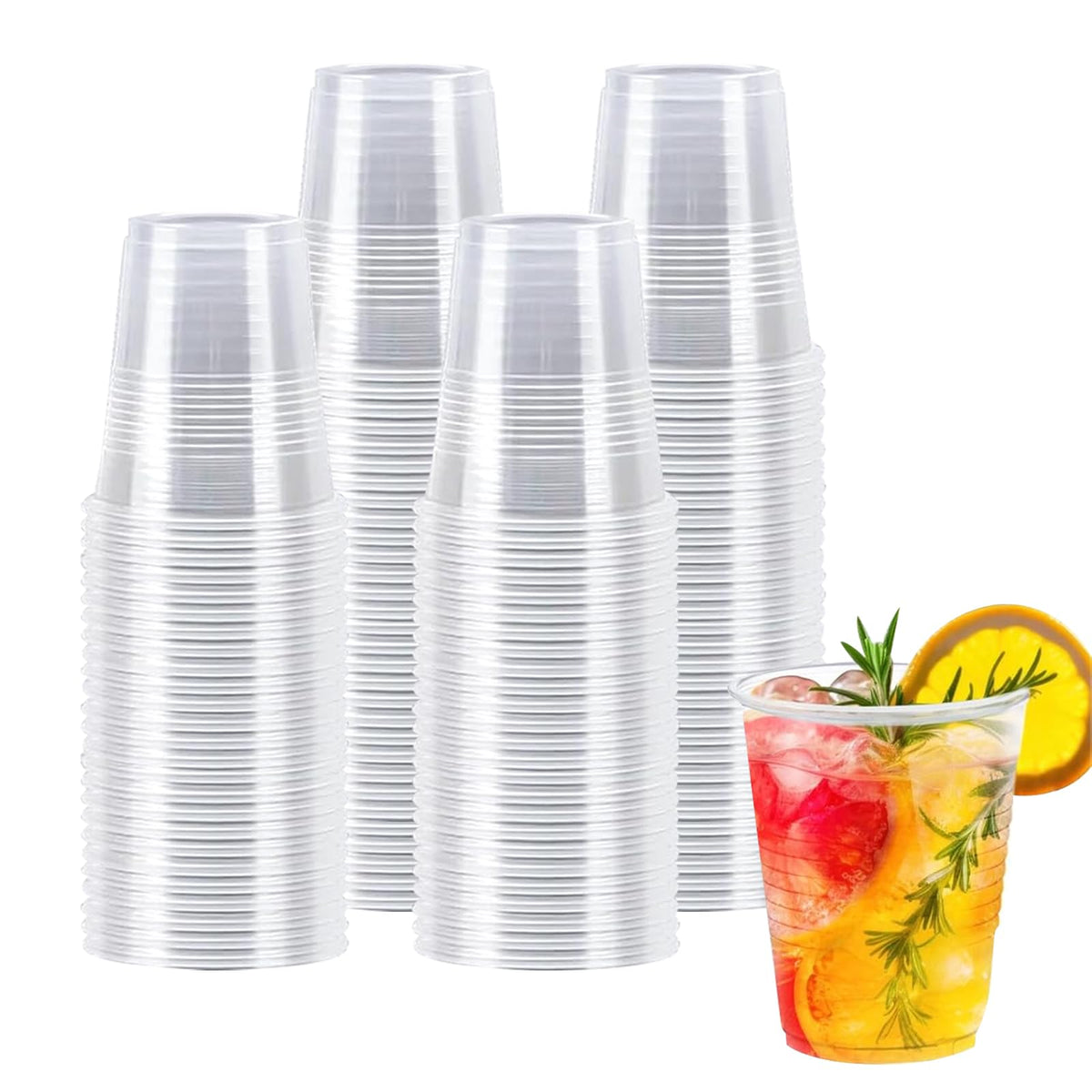 BYSNOW 500 Pack 7 oz Clear Plastic Cups, Disposable Plastic Water Cups