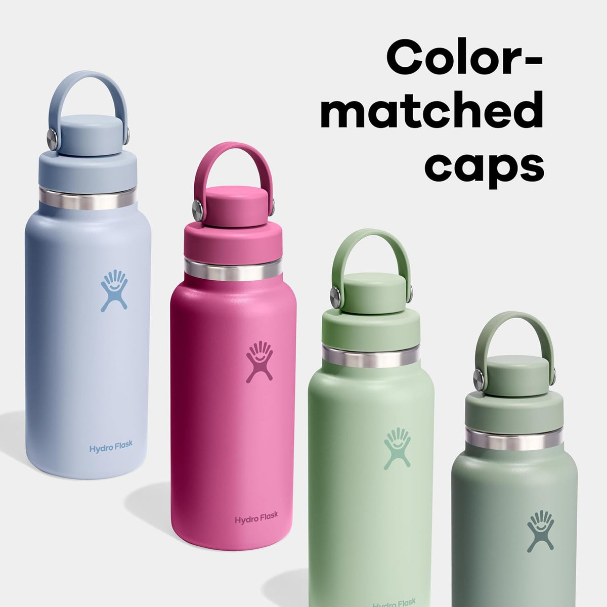 Hydro Flask Water Bottle - Insulated Stainless Steel - Wide Mouth Chug Lid, Non Spill, Leakproof in 40 Oz Tonal Trillium Pink