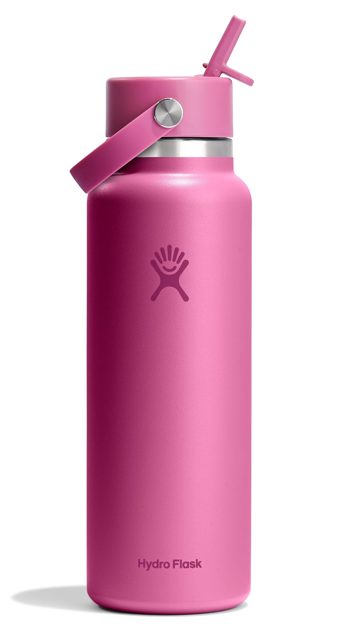 Hydro Flask Water Bottle - Insulated Stainless Steel - Wide Mouth Flex Straw Lid, Non Spill, Leakproof and Refillable in 32 Oz Botanical Bliss Agave