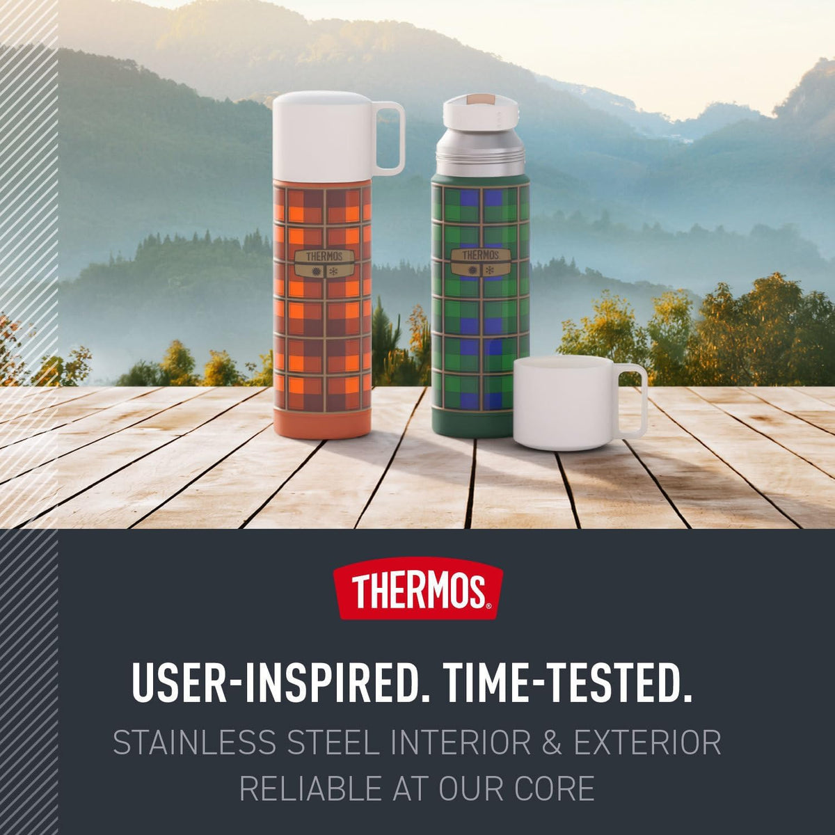 Thermos Vacuum Insulated 16 Ounce Compact Stainless Steel Beverage Bottle