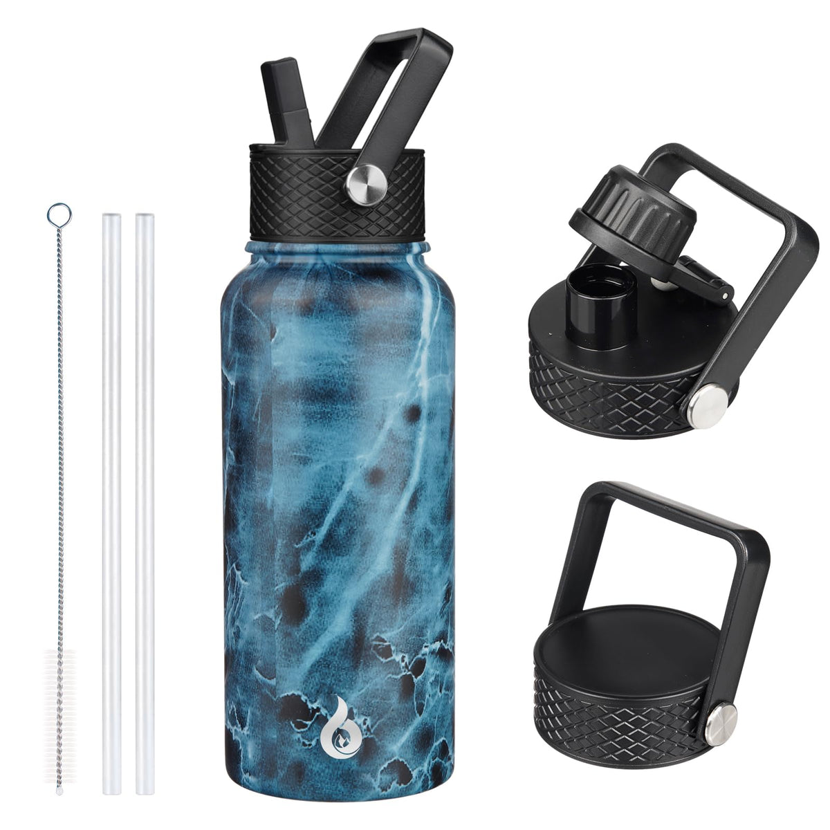 BJPKPK 64oz Insulated Water Bottle, Half Gallon Water Jug with Straw Lid