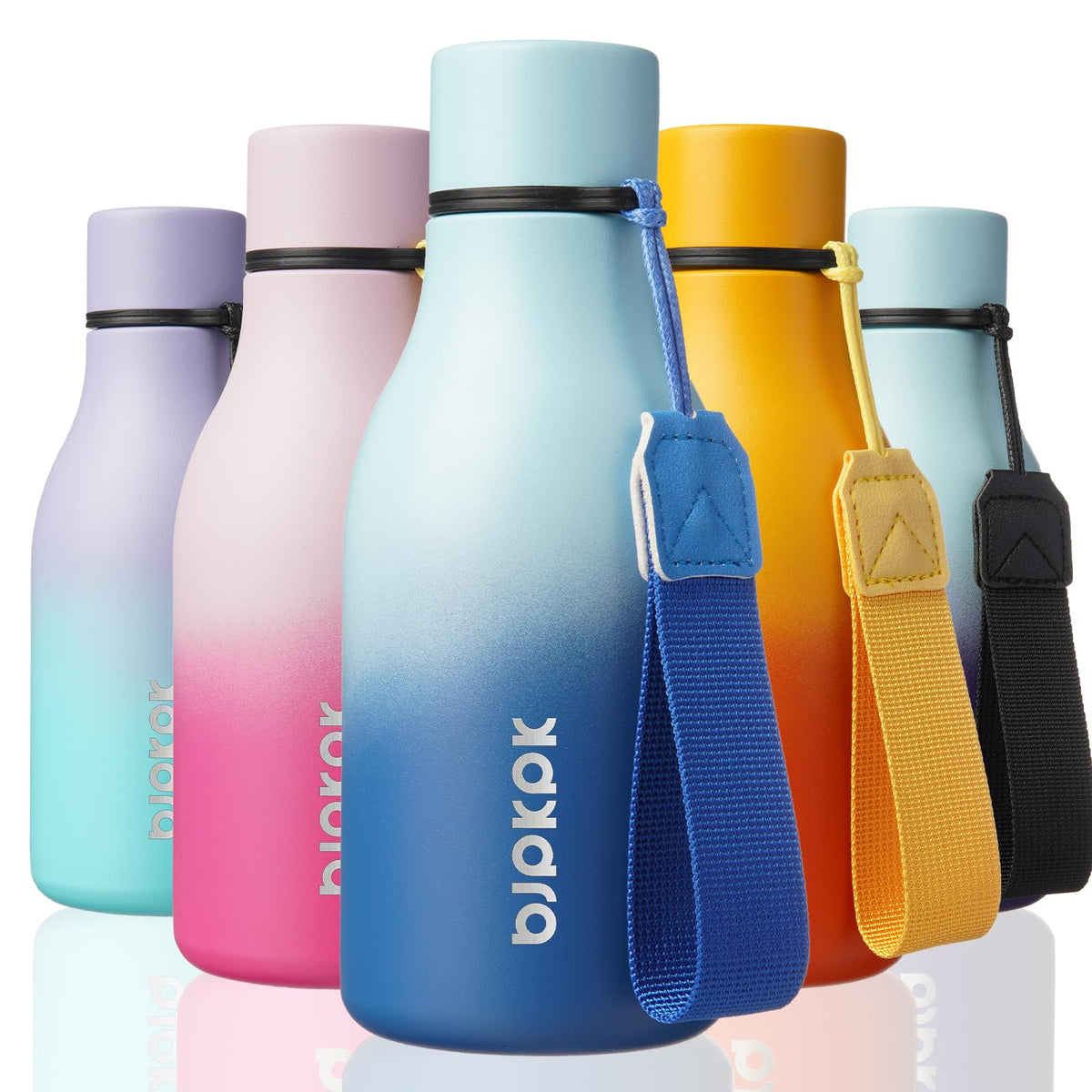 BJPKPK 18oz Insulated Water Bottle, Stainless Steel Bottle with Carry Strap