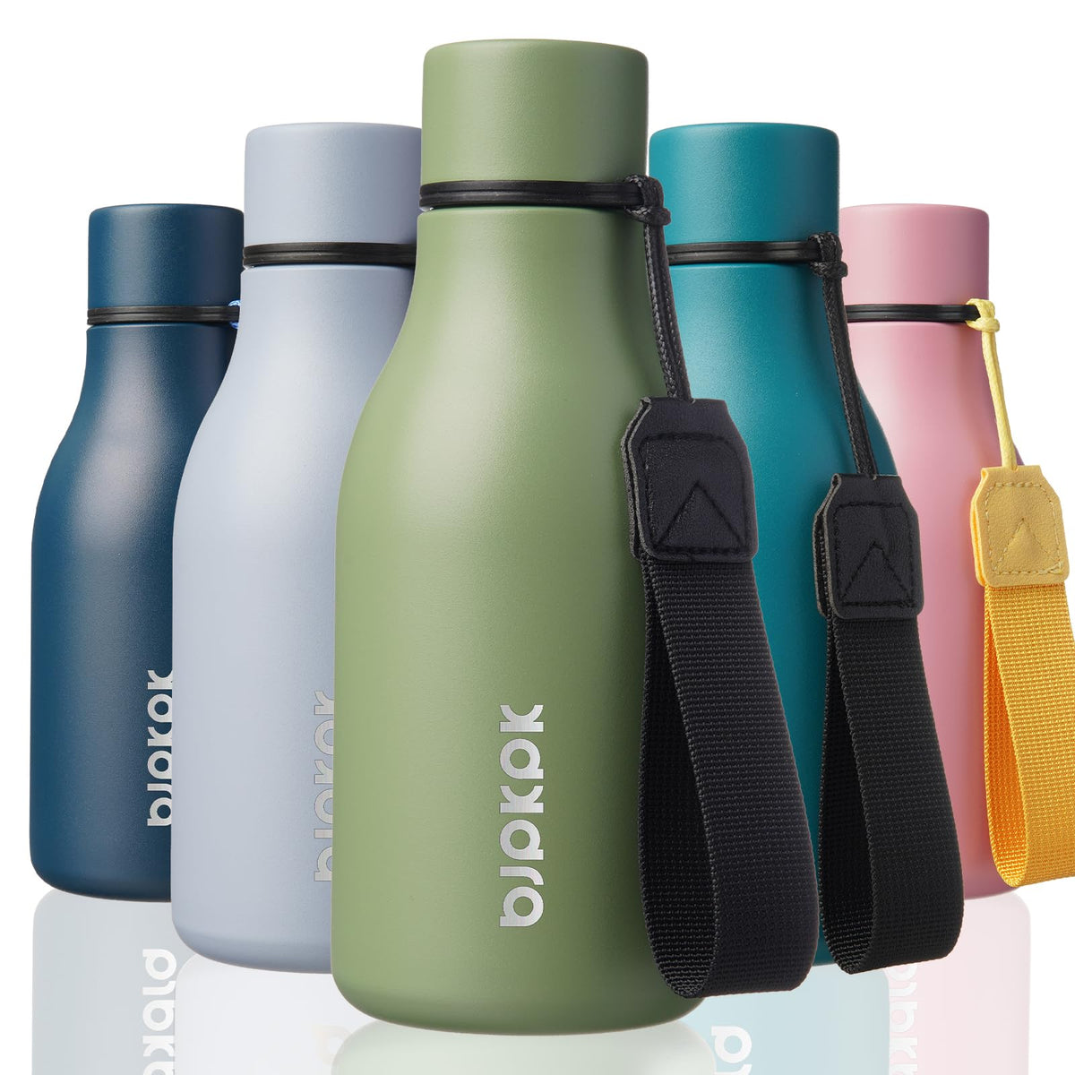 BJPKPK 18oz Insulated Water Bottle, Stainless Steel Bottle with Carry Strap