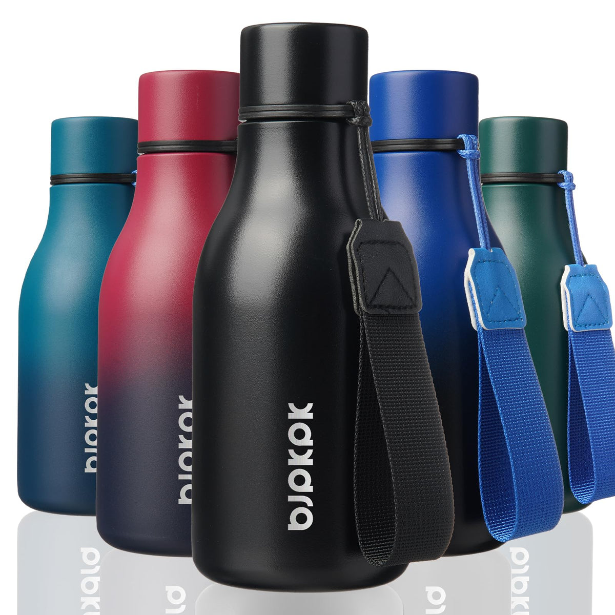 BJPKPK 18oz Insulated Water Bottle, Stainless Steel Bottle with Carry Strap