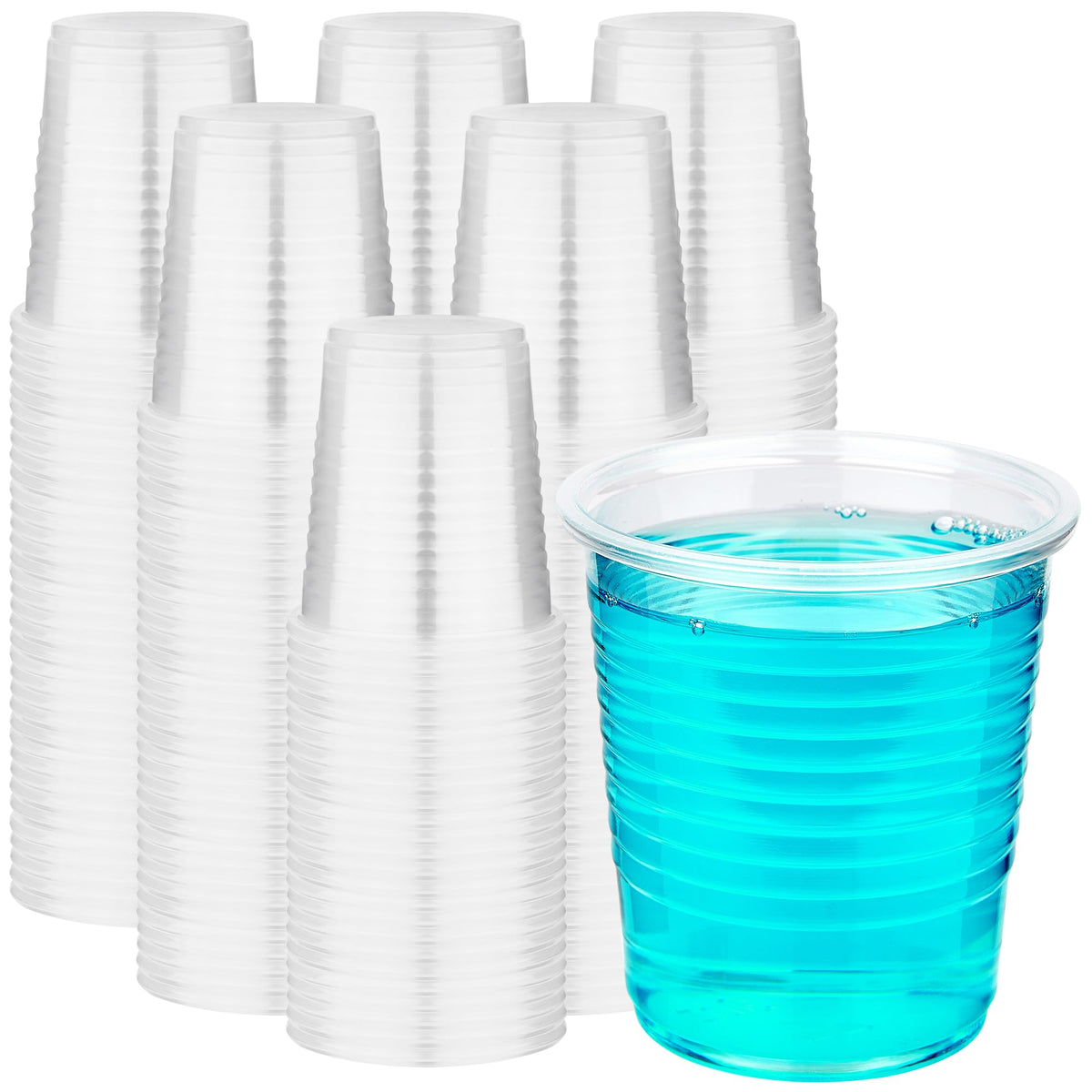 RACETOP 500 Pack 9 oz Plastic Cups, Clear Disposable Plastic Cups Bulk, Cold Drinking Party Cup, Transparent for Wedding, Thanksgiving, Christmas, Party