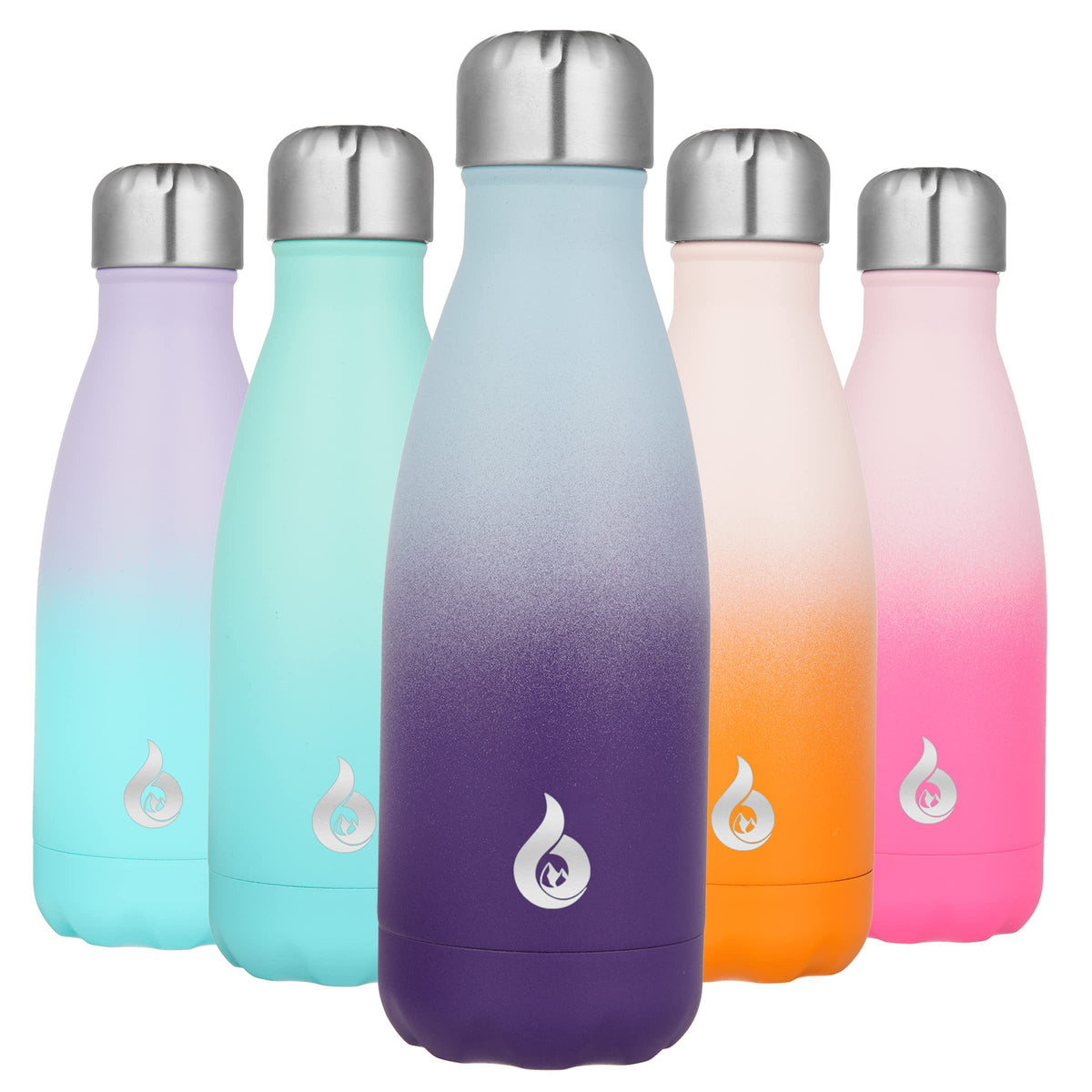 BJPKPK 12 oz Small Water Bottle, Reusable Insulated Stainless Steel Flask