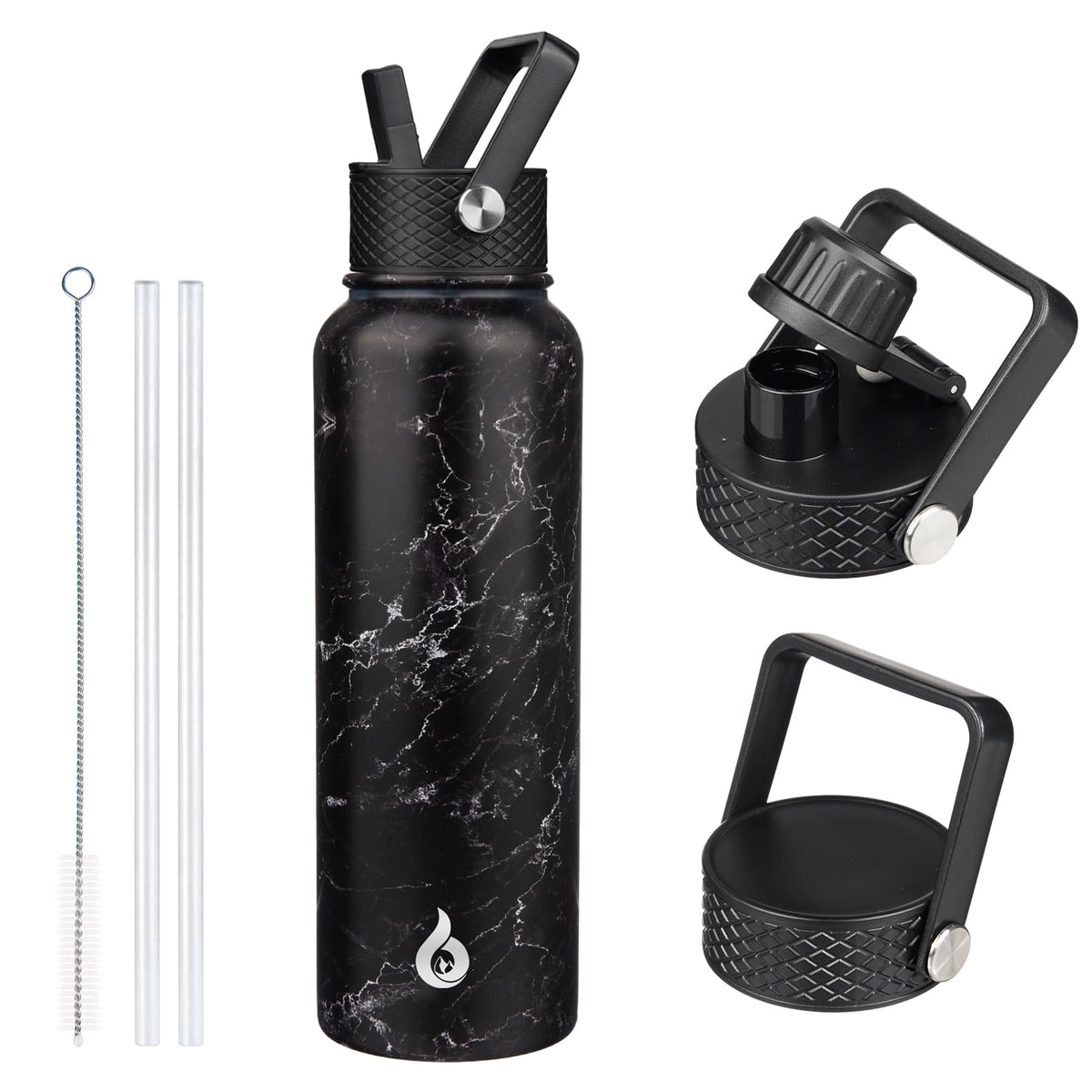 BJPKPK 64oz Insulated Water Bottle, Half Gallon Water Jug with Straw Lid