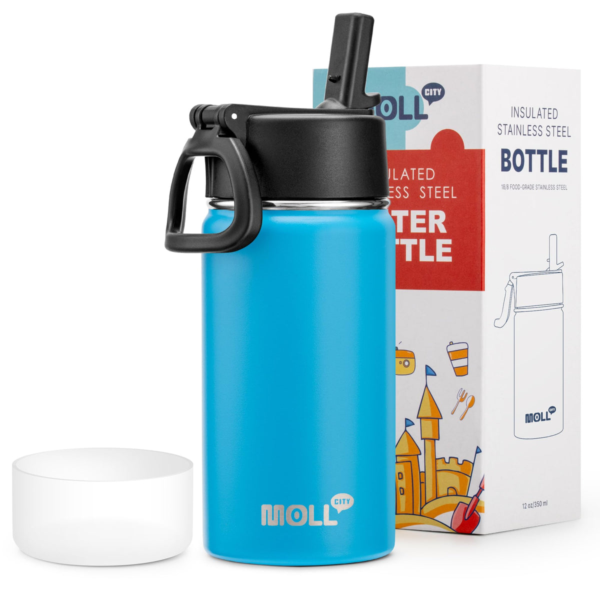 Stainless Steel Water Bottle 16 oz, Grass Green