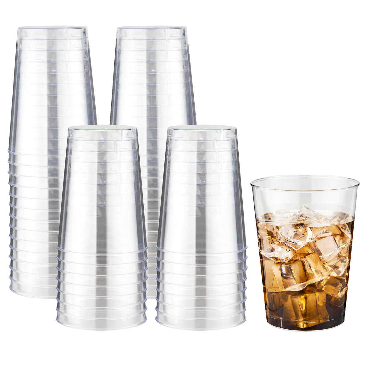 RACETOP 9 oz Clear Plastic Cups 100 packs, Perfect for Parties, Wedding