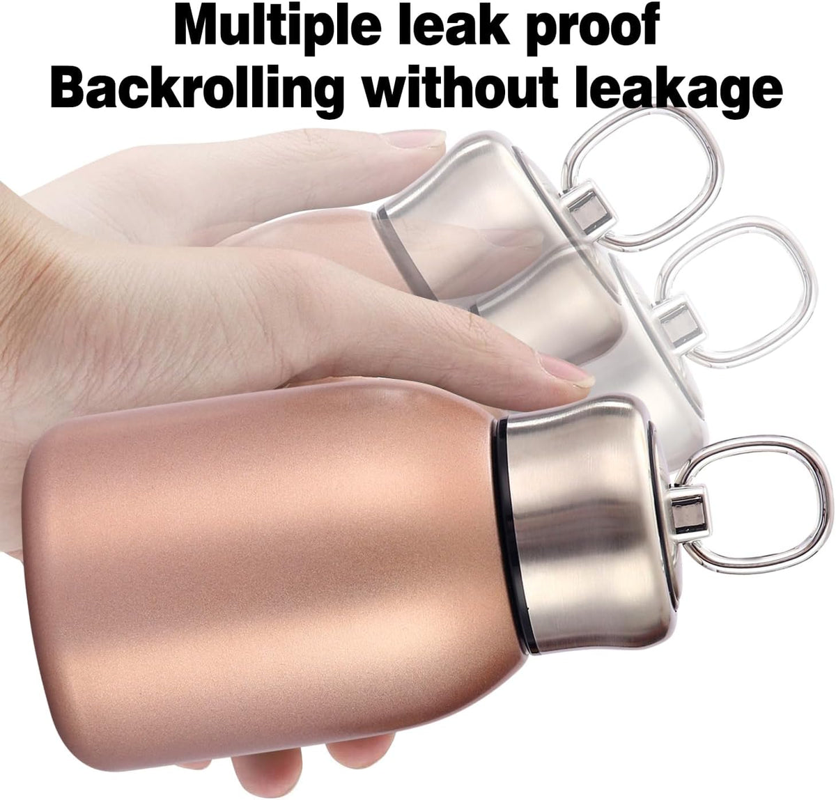 Stainless Steel Mini Vacuum Insulated Water Bottle for Hot & Cold Drinks, Travel Coffee Cup 10.2oz/300ml (Gold)