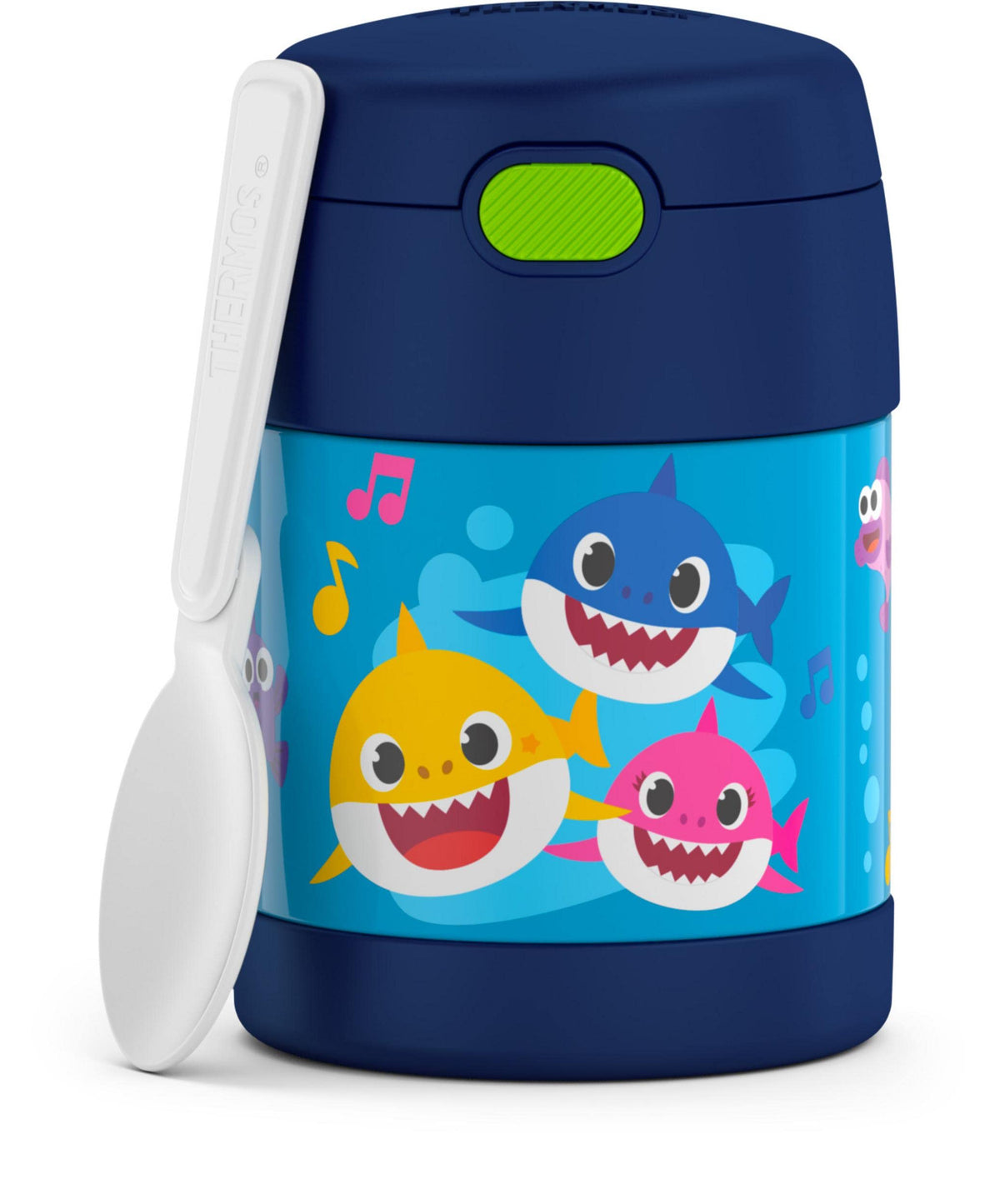 THERMOS FUNTAINER Kids Food Jar with Spoon, 10oz, Navy