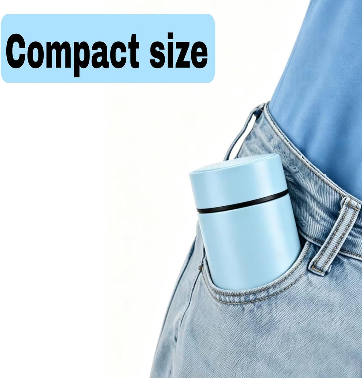 Mini Insulated Flask,Small Water Bottle 6.8oz, Pocket Size Portable Leak Proof Thermal Cup for Women Girls Outdoor,Travel Tumbler forTravel Coffee Tea Drinks (Blue)