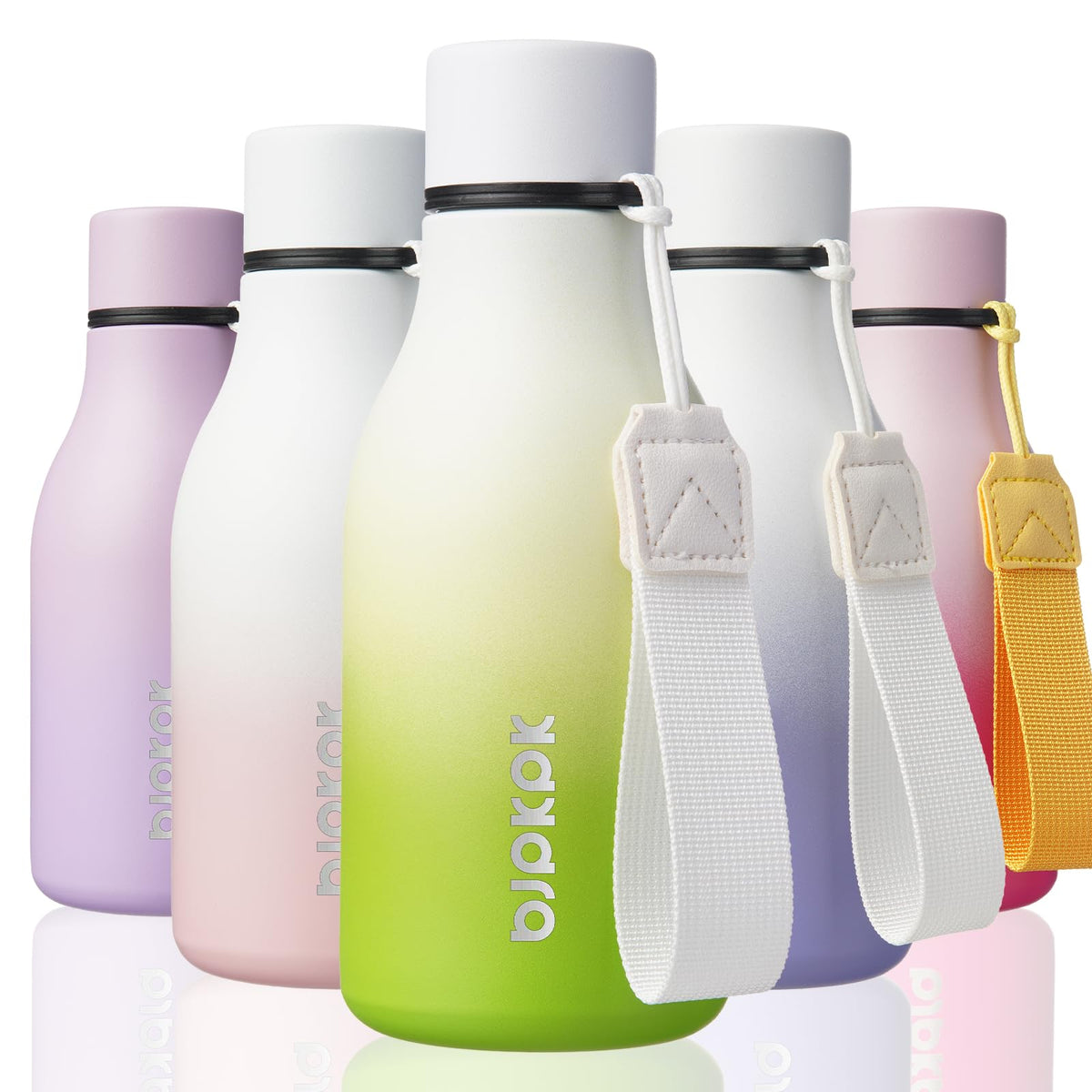 BJPKPK 18oz Insulated Water Bottle, Stainless Steel Bottle with Carry Strap
