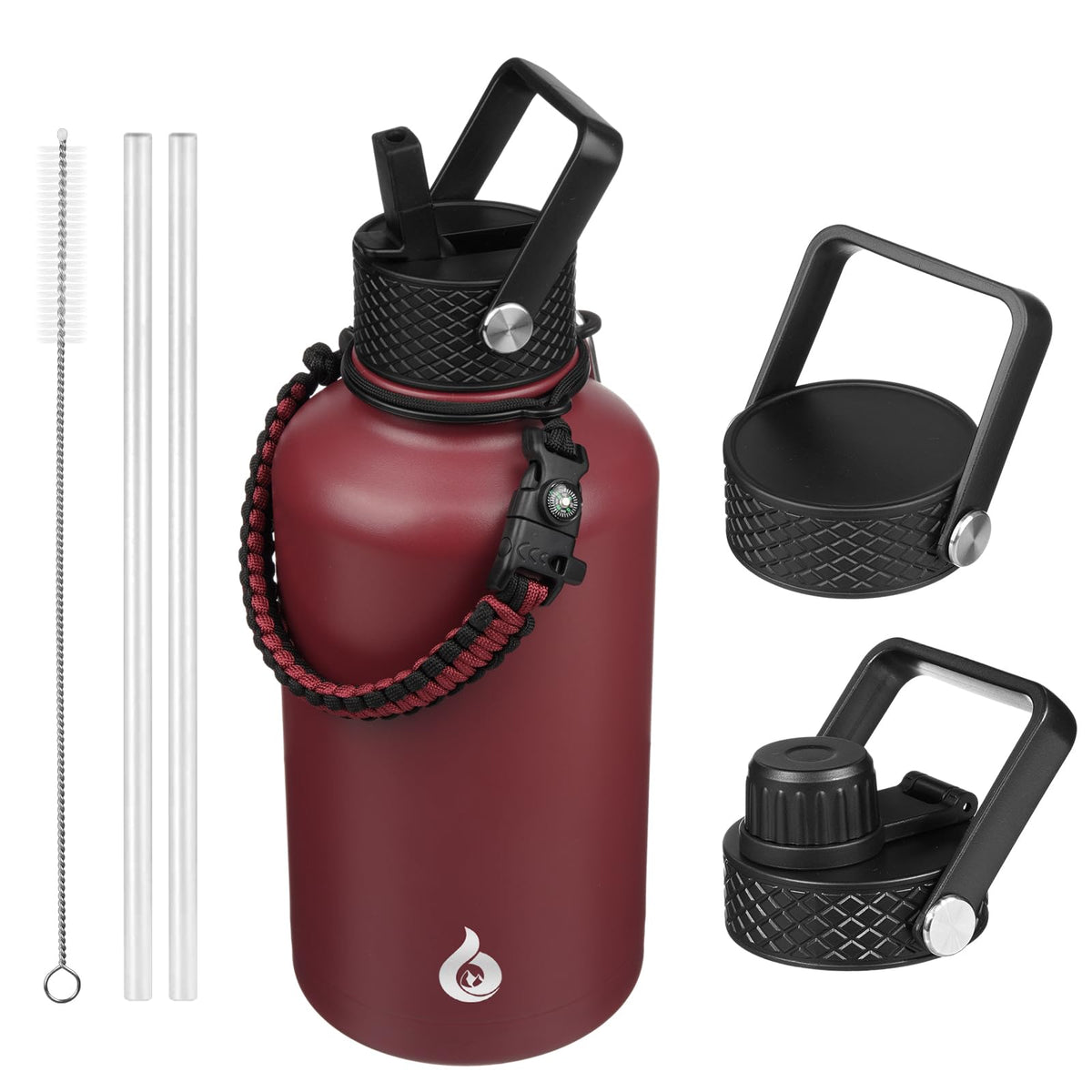 BJPKPK 64oz Insulated Water Bottle, Half Gallon Water Jug with Straw Lid