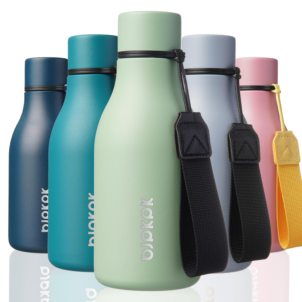 BJPKPK 18oz Insulated Water Bottle, Stainless Steel Bottle with Carry Strap