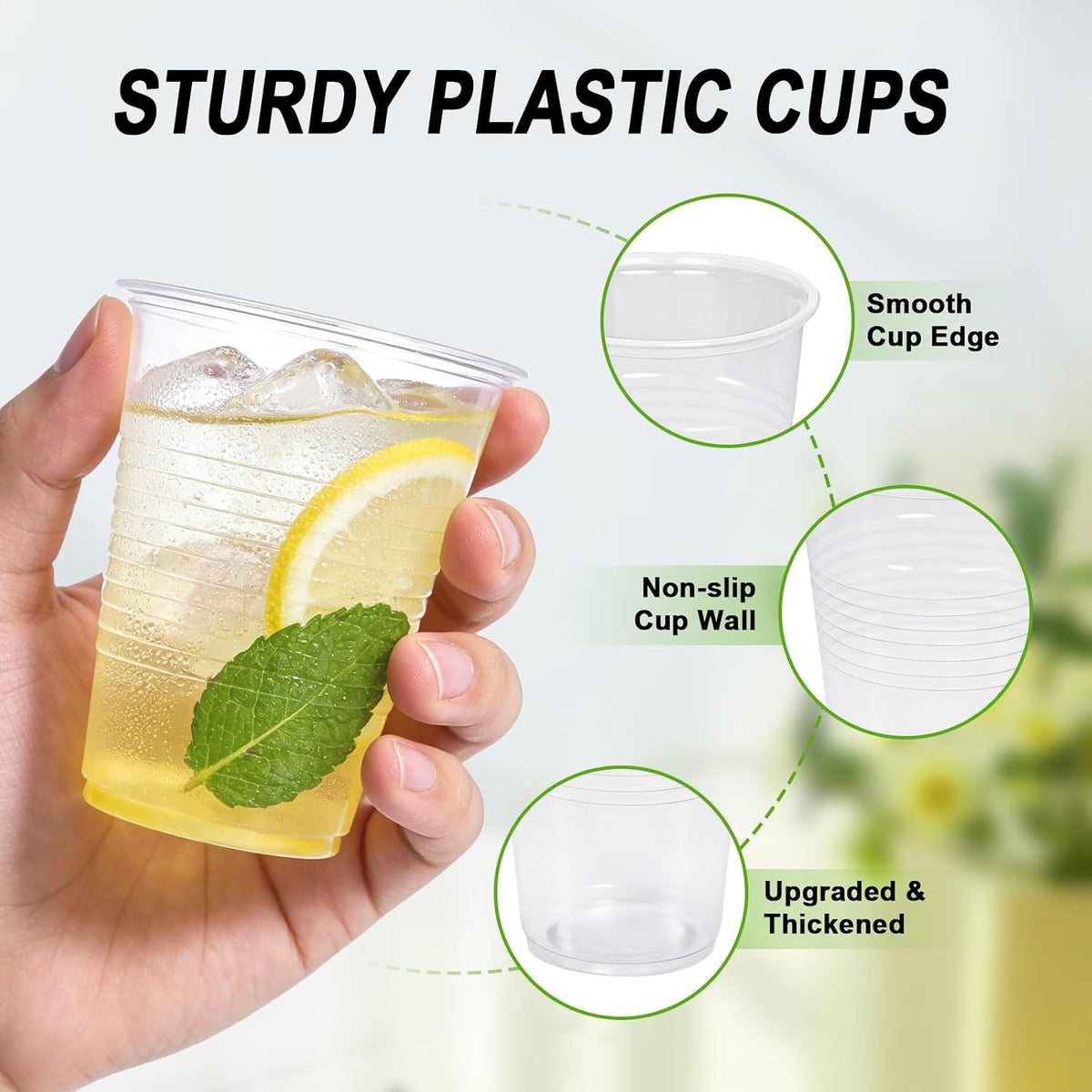 Lamosi 500 Pack 7 oz Plastic Cups, Disposable Clear Water Cups