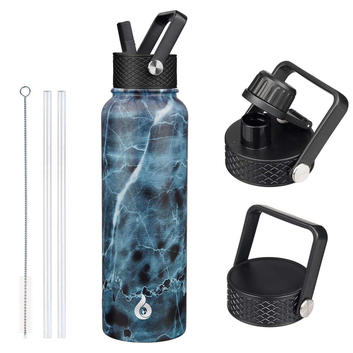 BJPKPK 64oz Insulated Water Bottle, Half Gallon Water Jug with Straw Lid