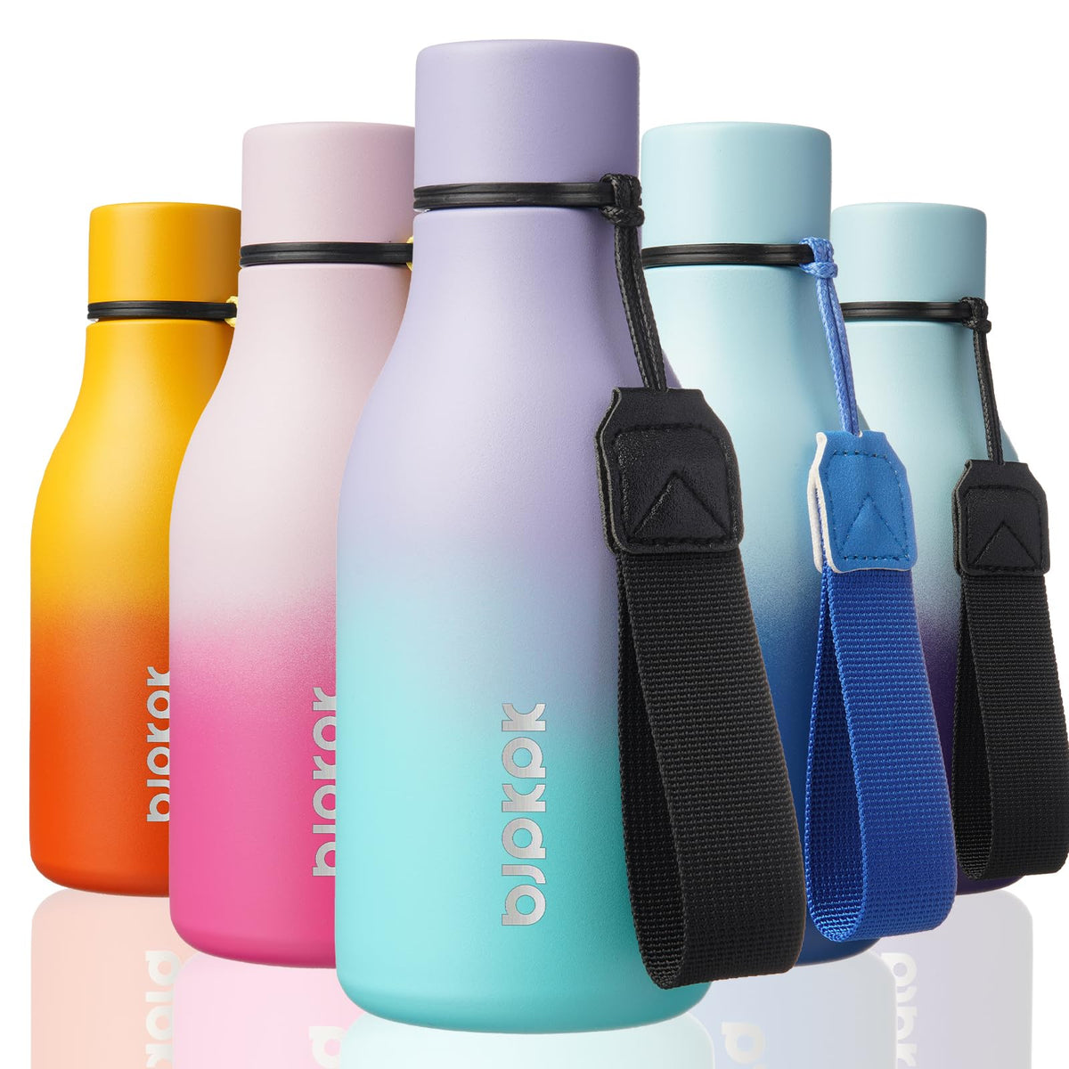 BJPKPK 18oz Insulated Water Bottle, Stainless Steel Bottle with Carry Strap