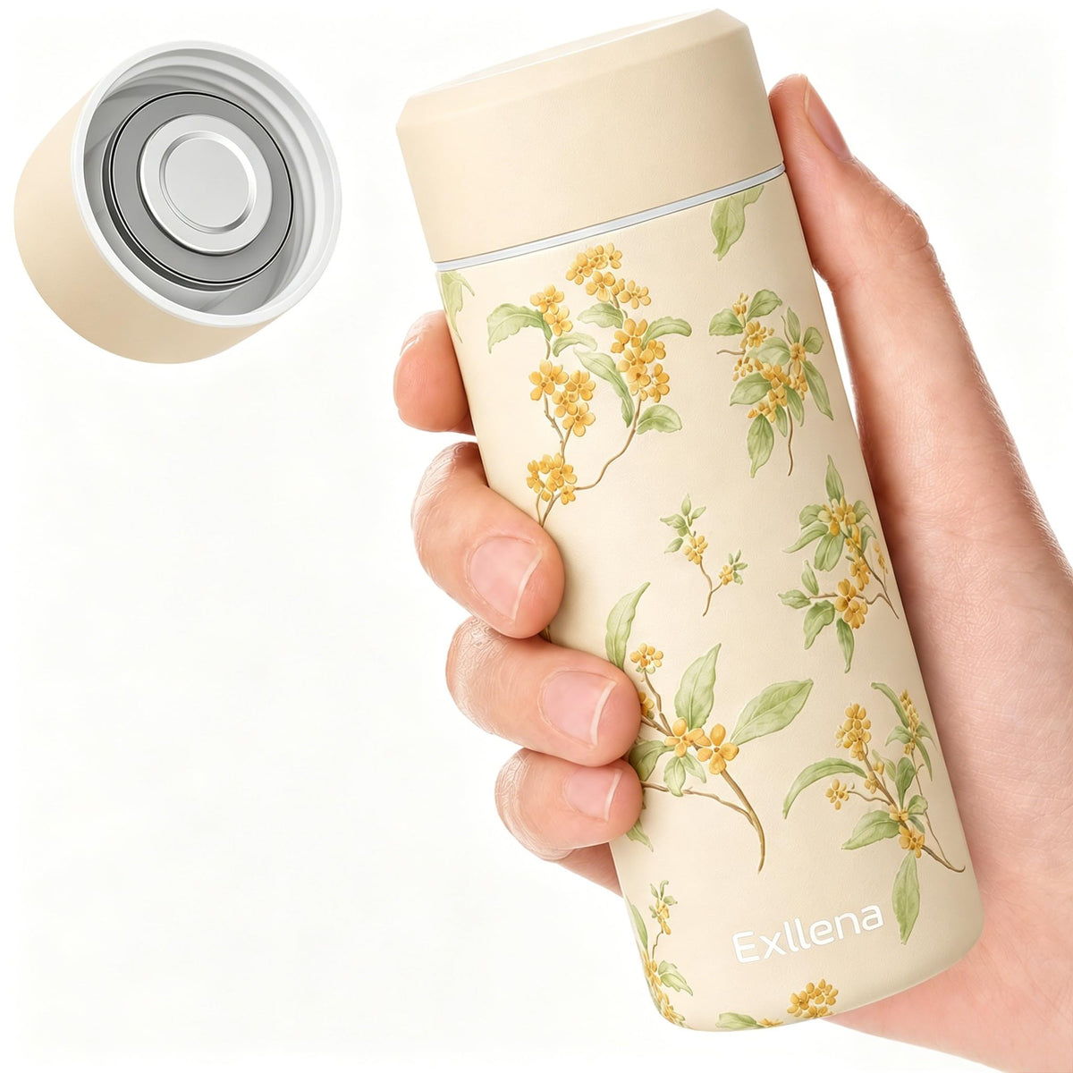 【Upgraded】Exllena Small Insulated Water Bottle 8 oz/250ml– Mini Insulated Water Bottle for Hot & Cold Drinks, Perfect Small Flask for Travel, Purse...(Lake Blue)