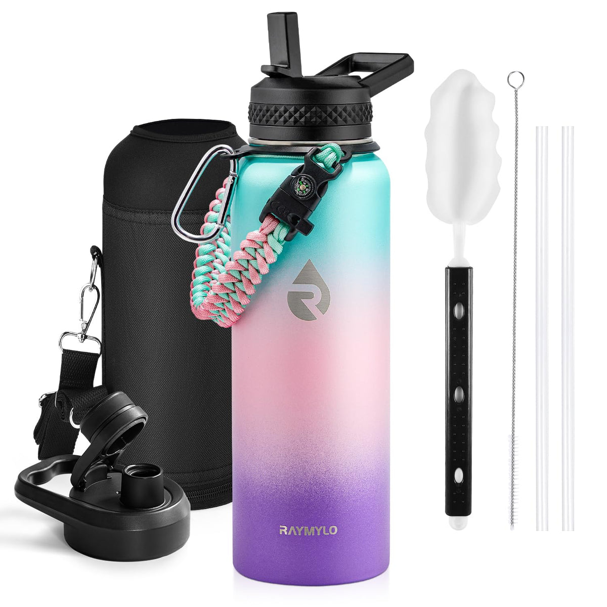 RAYMYLO Insulated Water Bottle 40 oz, Triple Wall Vacuum Stainless Steel
