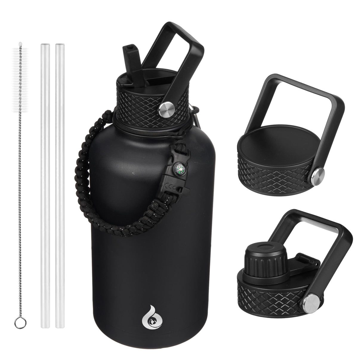 BJPKPK 64oz Insulated Water Bottle, Half Gallon Water Jug with Straw Lid