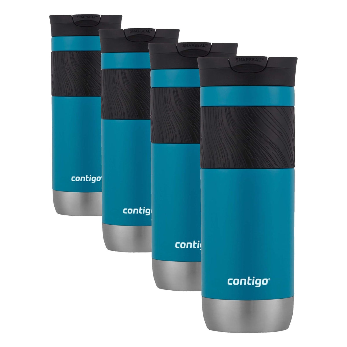 Contigo Byron Vacuum-Insulated Stainless Steel Travel Mug with Leak-Proof Lid, Reusable Coffee Cup or Water Bottle, BPA-Free, 20oz 2-Pack in Sake & Blue Corn Perfect for Hot and Cold Beverages