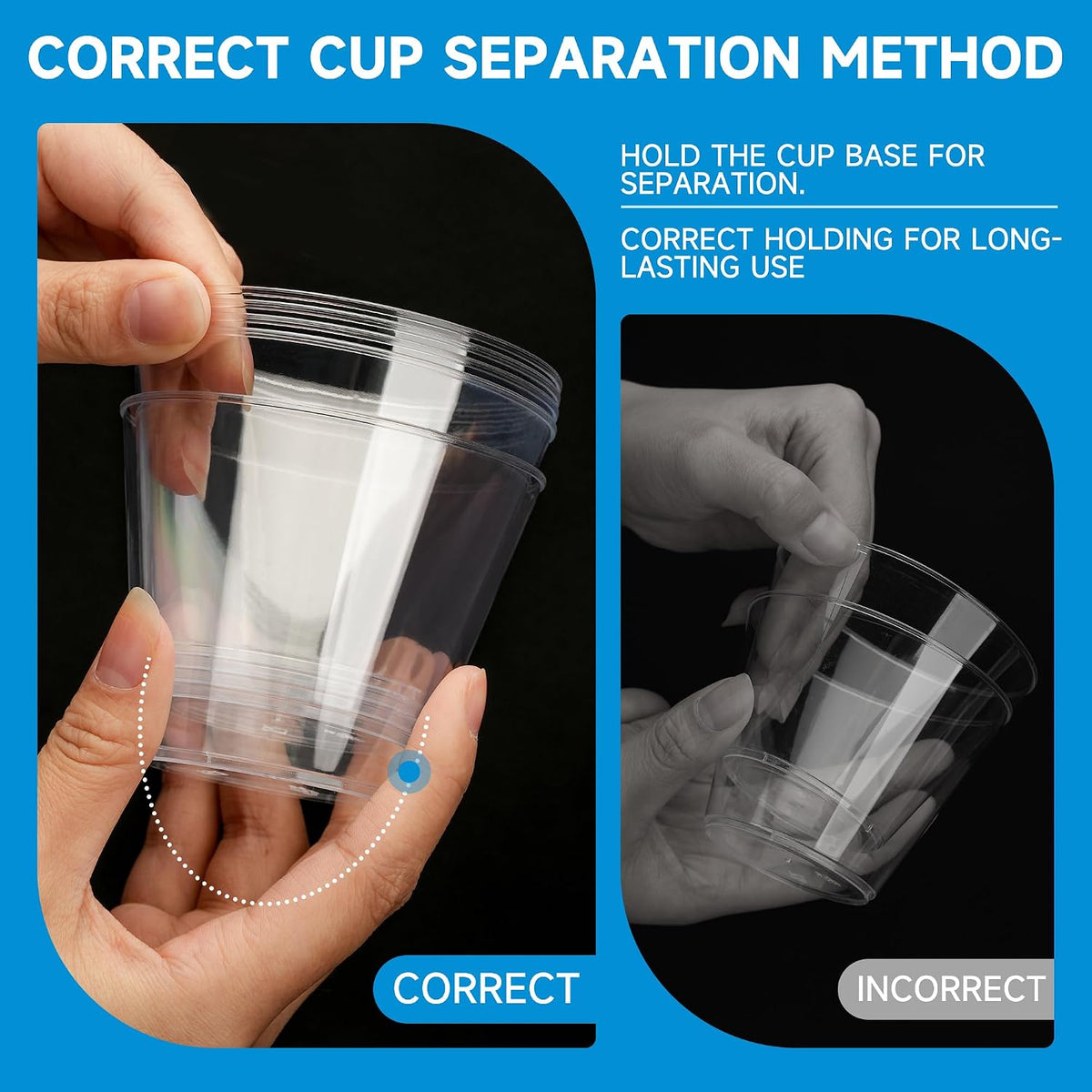 RACETOP 9 oz Clear Plastic Cups 100 packs, Perfect for Parties, Wedding