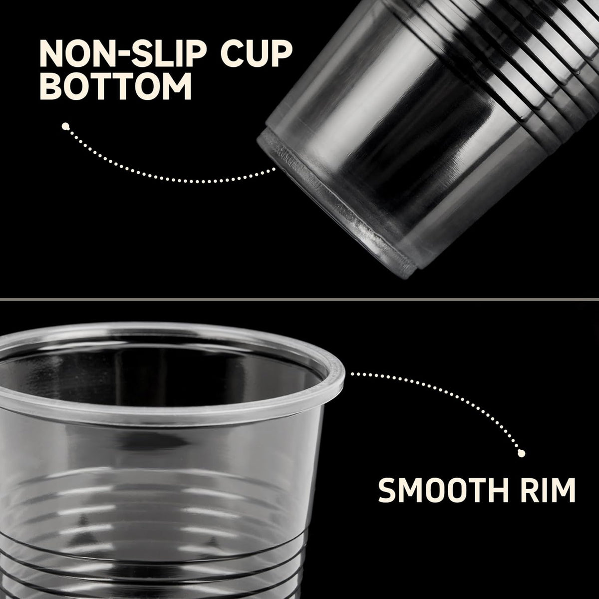 YEEHAW 9 oz Plastic Cups, 500 Pack - Clear Disposable Drinking Water Cups for Cold Beverages, Clear Plastic Cups for Drinking, Ideal for Party