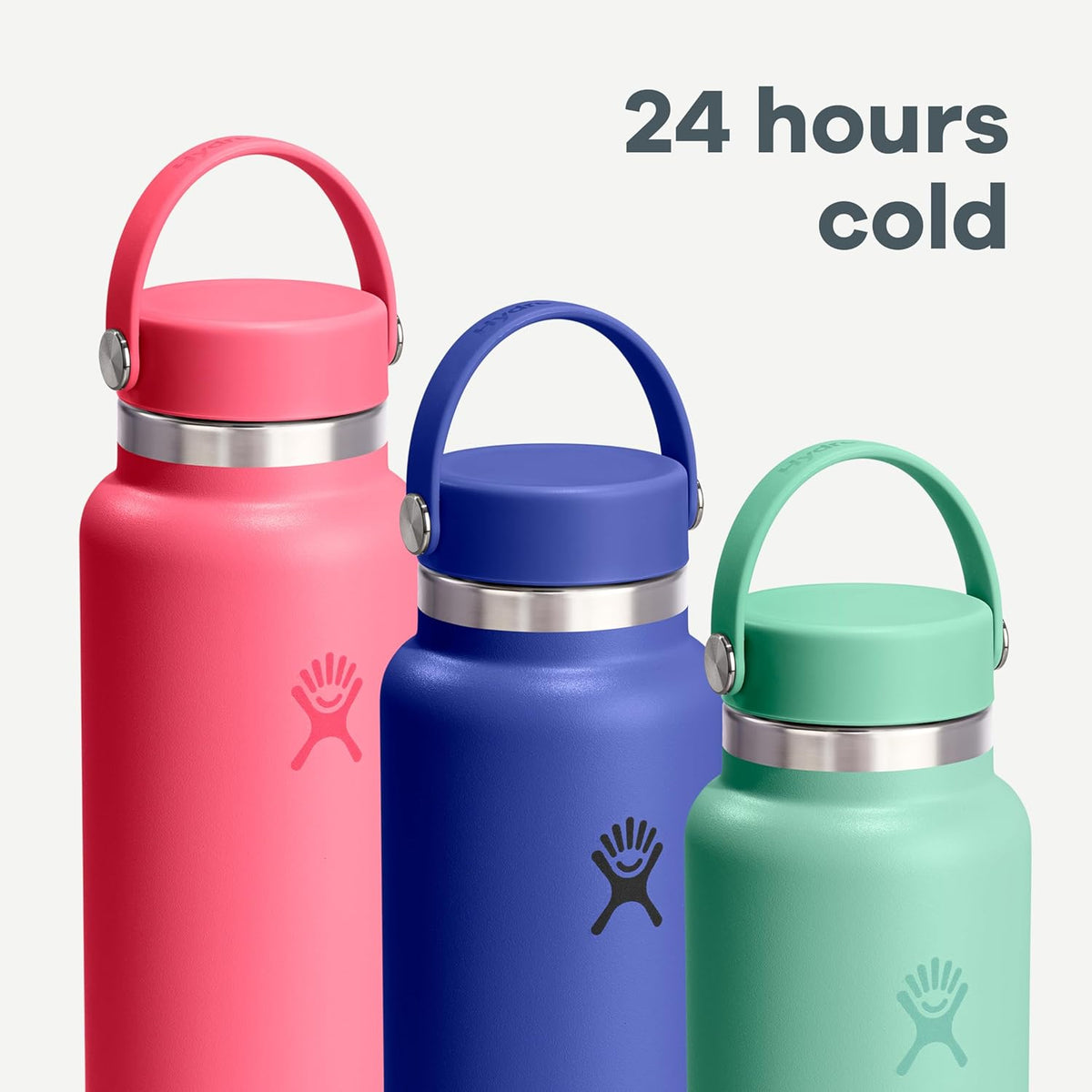 Hydro Flask Water Bottle - Insulated Stainless Steel - Wide Mouth Flex Lid, Non Spill, Leakproof and Refillable in 32 Oz Harbor Blue