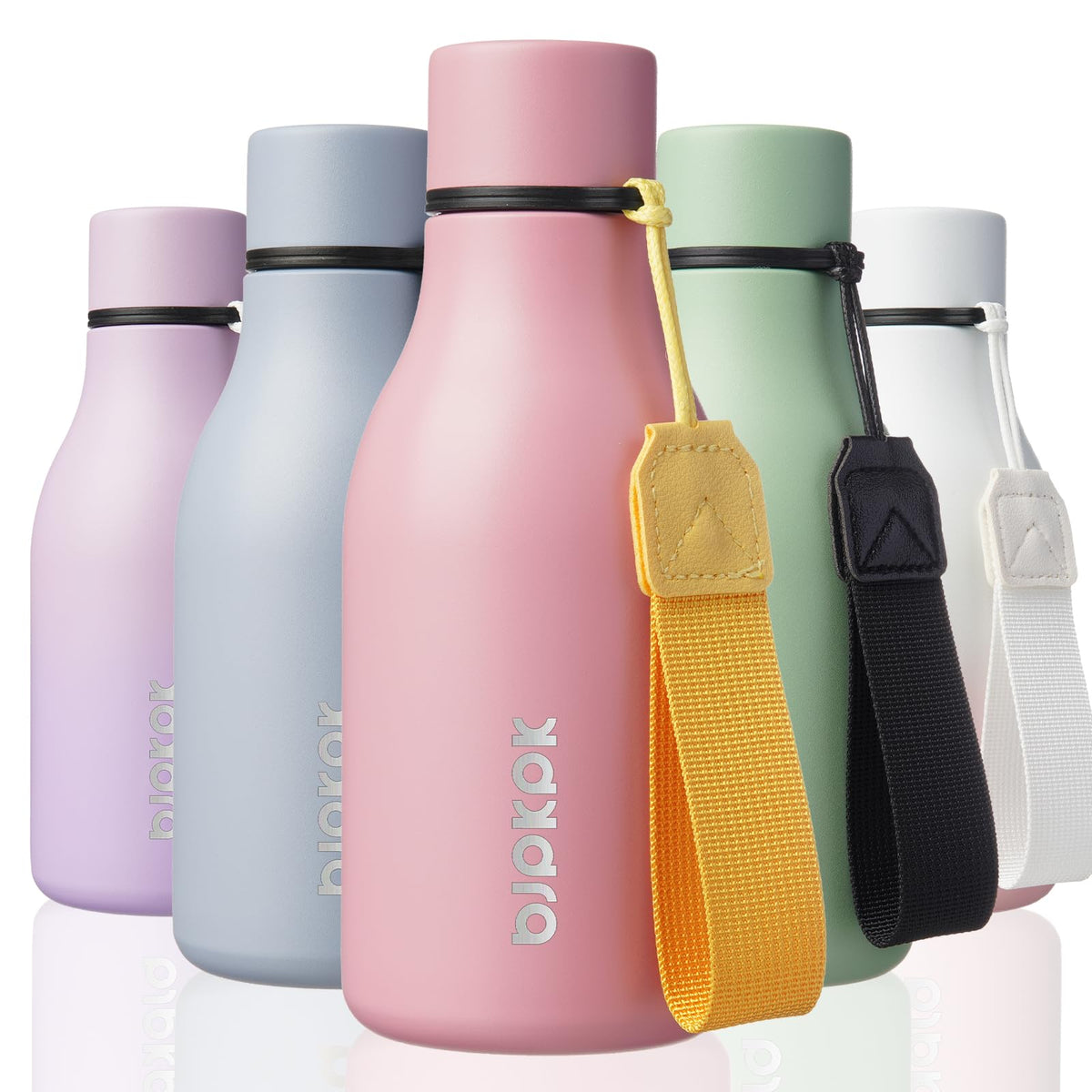 BJPKPK 18oz Insulated Water Bottle, Stainless Steel Bottle with Carry Strap