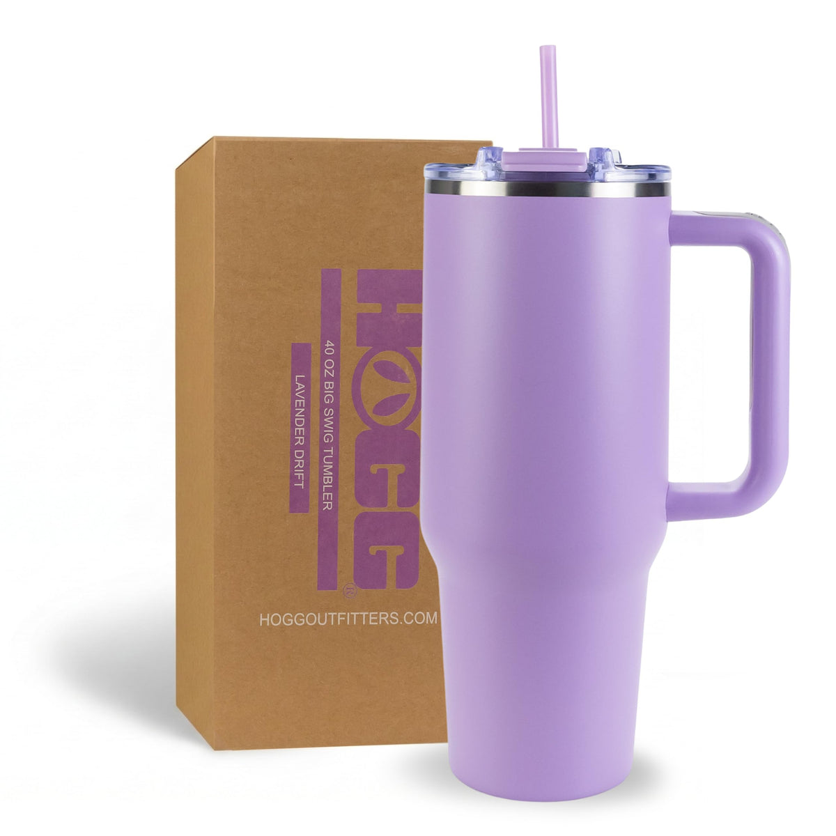 Hogg Big Swig 40oz Tumbler with Handle and Straw - Red, 40 oz Tumbler, Insulated Cup with Handle, 40oz Water Bottle with Straw, Thermal Cups, Leak Proof Lid, Travel Mugs, Stainless Steel