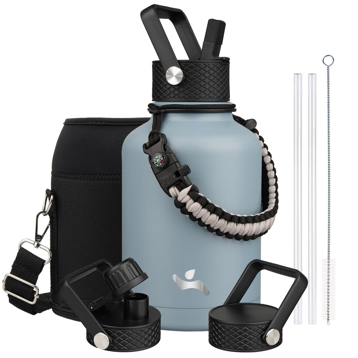Konokyo 22 oz Insulated Stainless Steel Water Bottle with Straw Lid