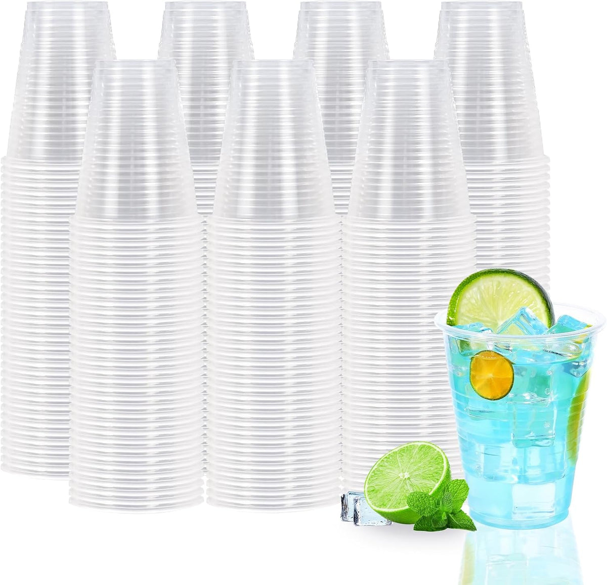 BYSNOW 500 Pack 7 oz Clear Plastic Cups, Disposable Plastic Water Cups