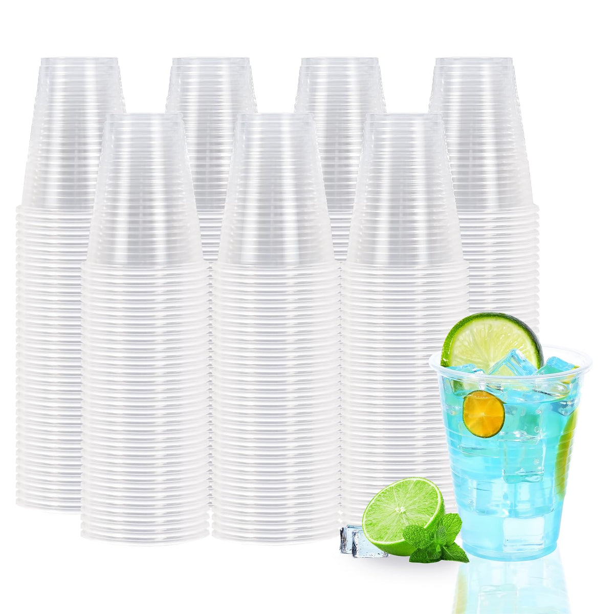 BYSNOW 500 Pack 7 oz Clear Plastic Cups, Disposable Plastic Water Cups