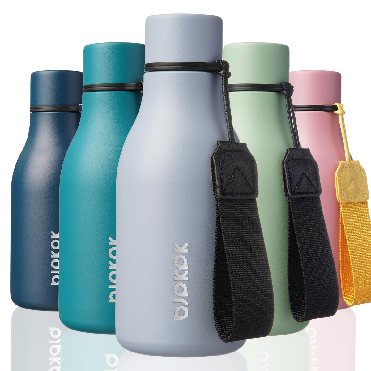 BJPKPK 18oz Insulated Water Bottle, Stainless Steel Bottle with Carry Strap