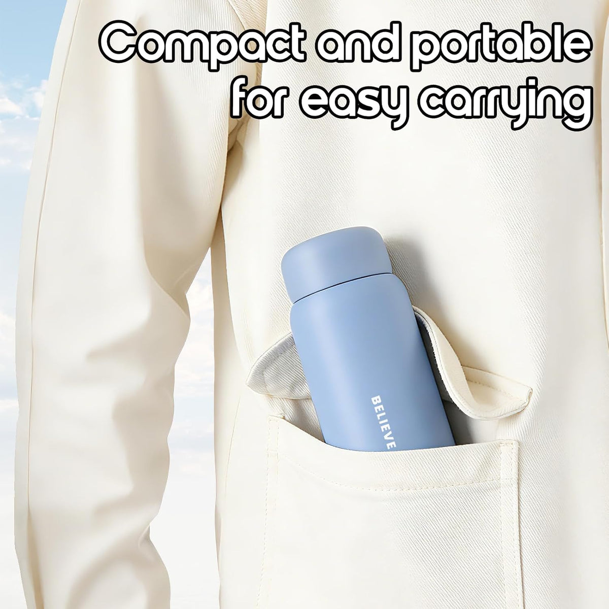 7oz Mini Insulated Water Bottle, Leak-Proof Pocket Size Flask for Hot & Cold Drinks, Portable Small Coffee Cup for Women, Kids, Travel, School & Office