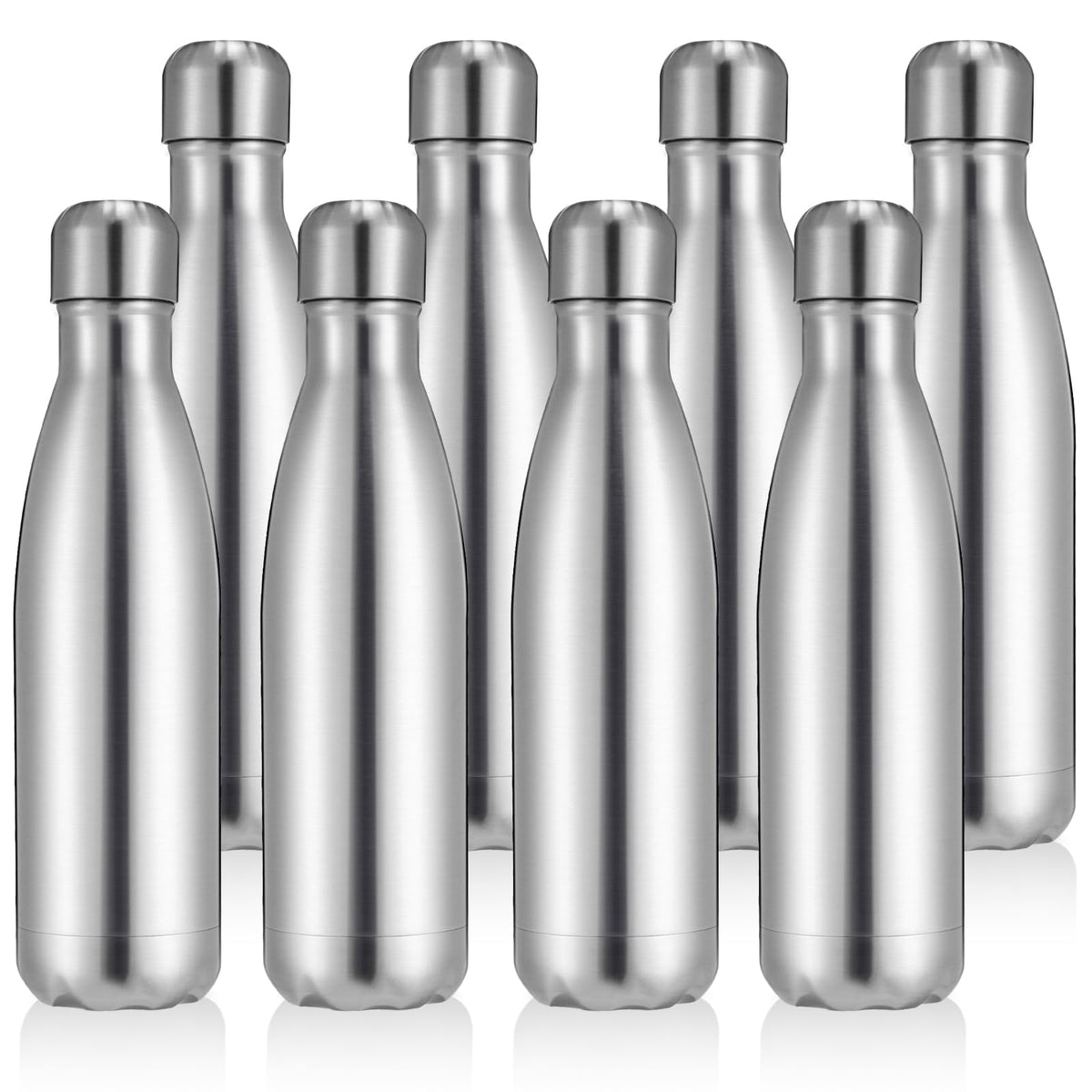 Volhoply 17oz Insulated Stainless Steel Water Bottle（Silver,1 Pack)