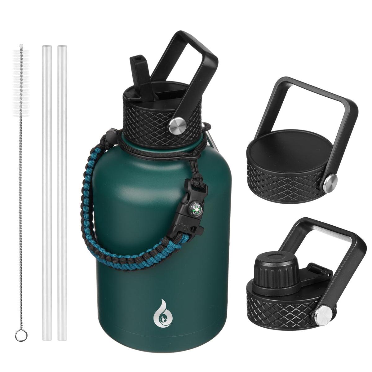 BJPKPK 64oz Insulated Water Bottle, Half Gallon Water Jug with Straw Lid