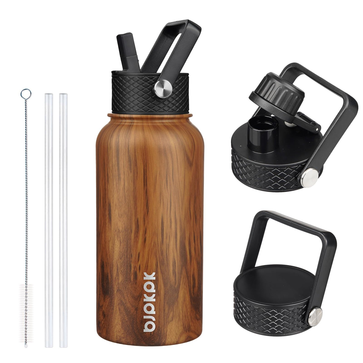 BJPKPK 64oz Insulated Water Bottle, Half Gallon Water Jug with Straw Lid