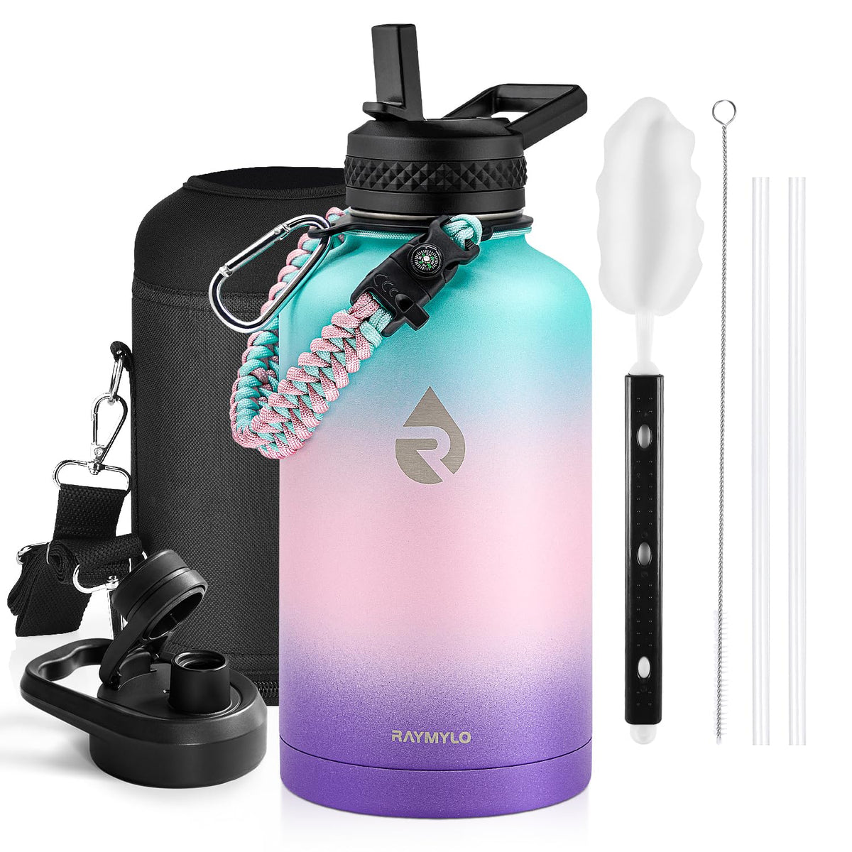 RAYMYLO One Gallon Water Bottle Insulated 128 oz, Stainless Steel