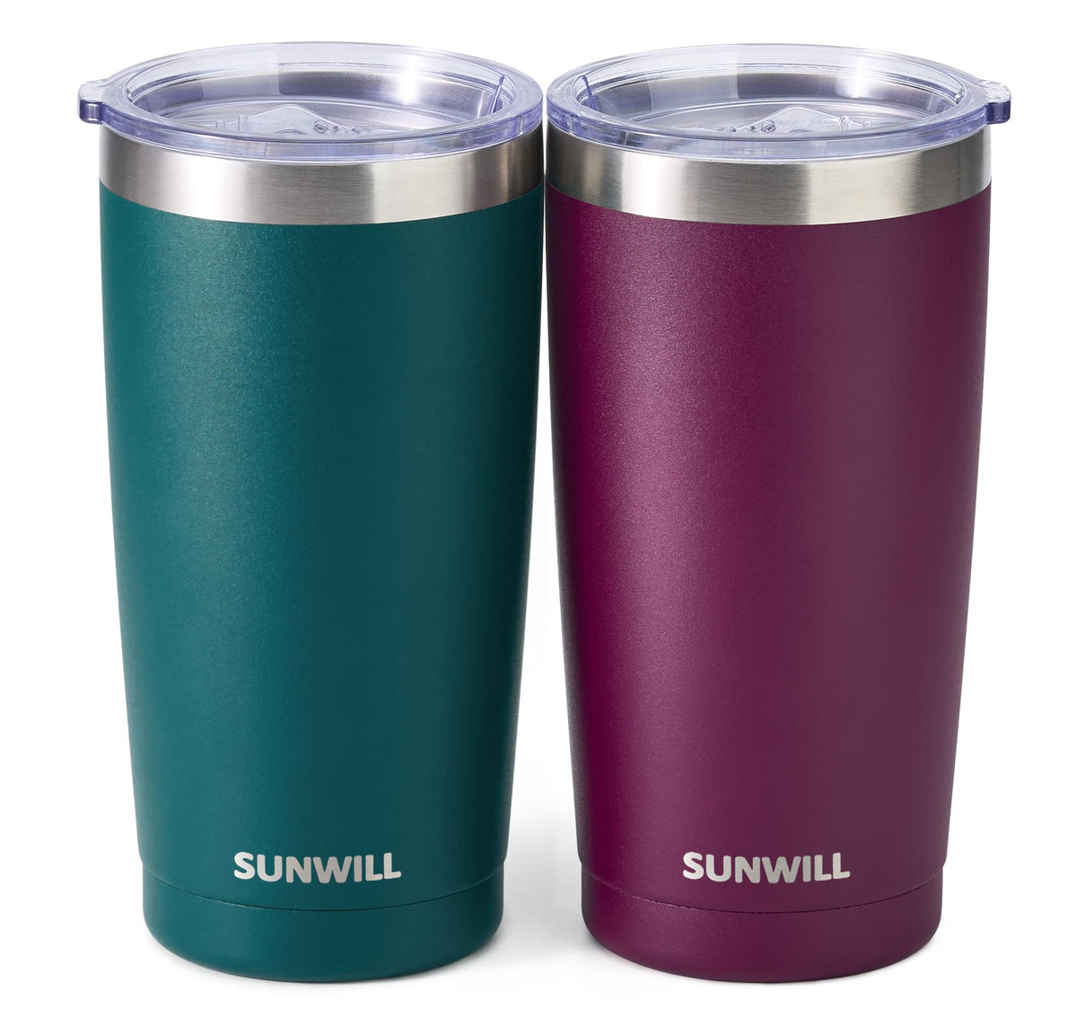 SUNWILL Travel Coffee Tumbler 20 oz, Insulated Mug with Lid, Stainless Steel Cup for Outdoor, Powder Coated Navy