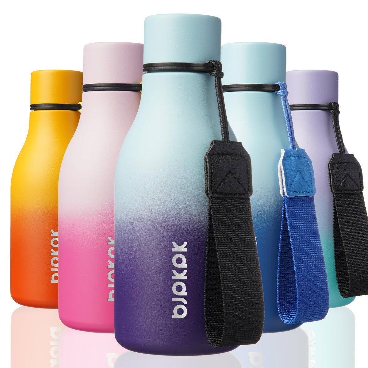 BJPKPK 18oz Insulated Water Bottle, Stainless Steel Bottle with Carry Strap