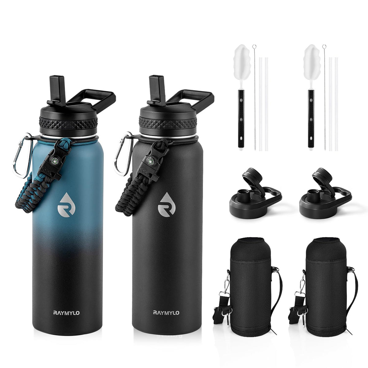 RAYMYLO Insulated Water Bottle 64 oz, Triple Wall Vacuum Stainless Steel