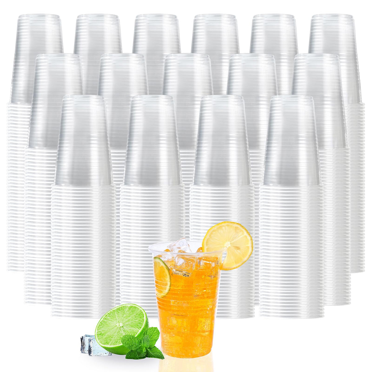 BYSNOW 500 Pack 7 oz Clear Plastic Cups, Disposable Plastic Water Cups
