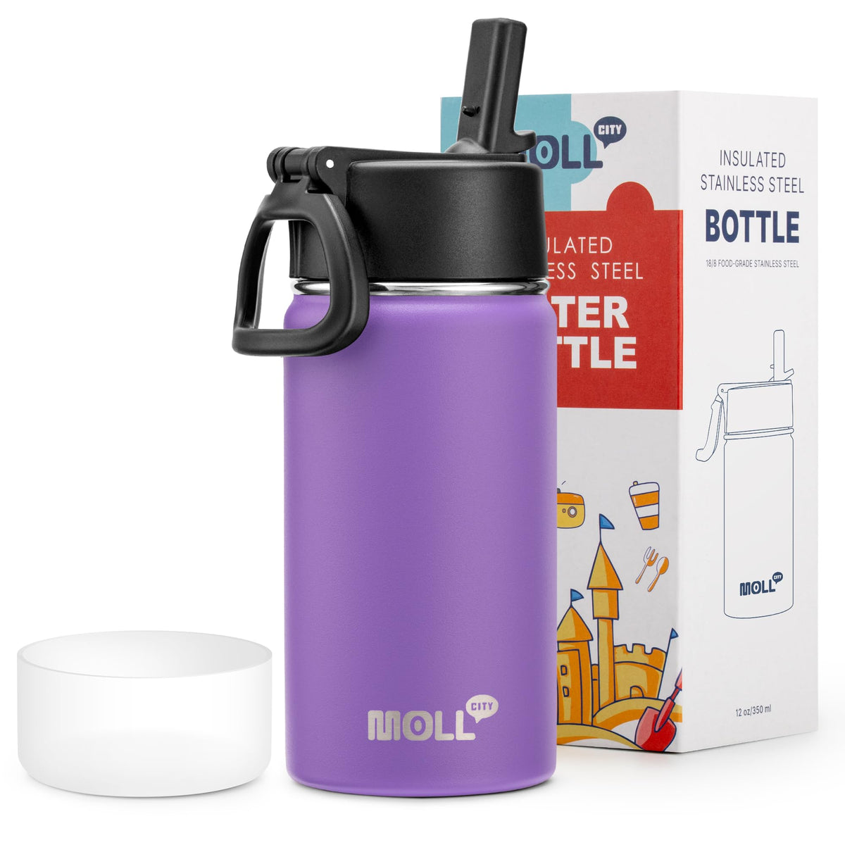 Stainless Steel Water Bottle 16 oz, Grass Green