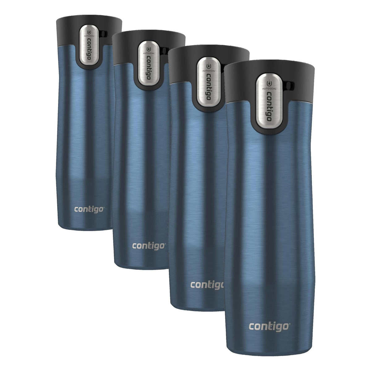 Contigo West Loop Stainless Steel Travel Mug with AUTOSEAL Lid, 16oz., Stainless Steel/Black