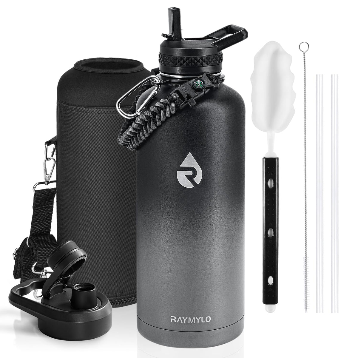 RAYMYLO Insulated Water Bottle 64 oz, Triple Wall Vacuum Stainless Steel