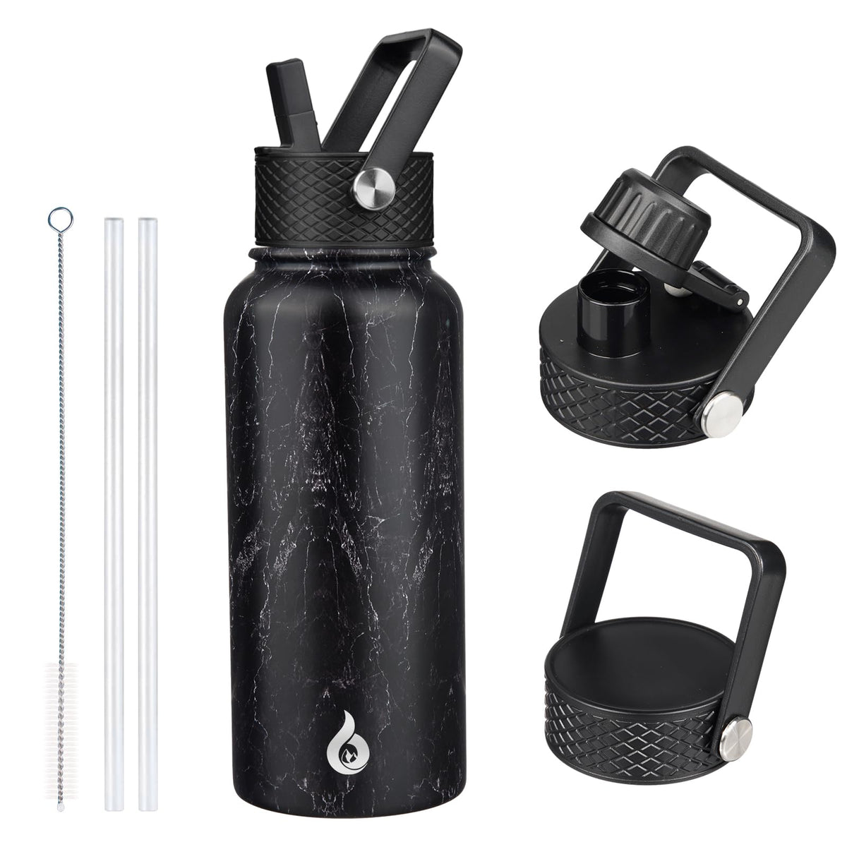 BJPKPK 64oz Insulated Water Bottle, Half Gallon Water Jug with Straw Lid