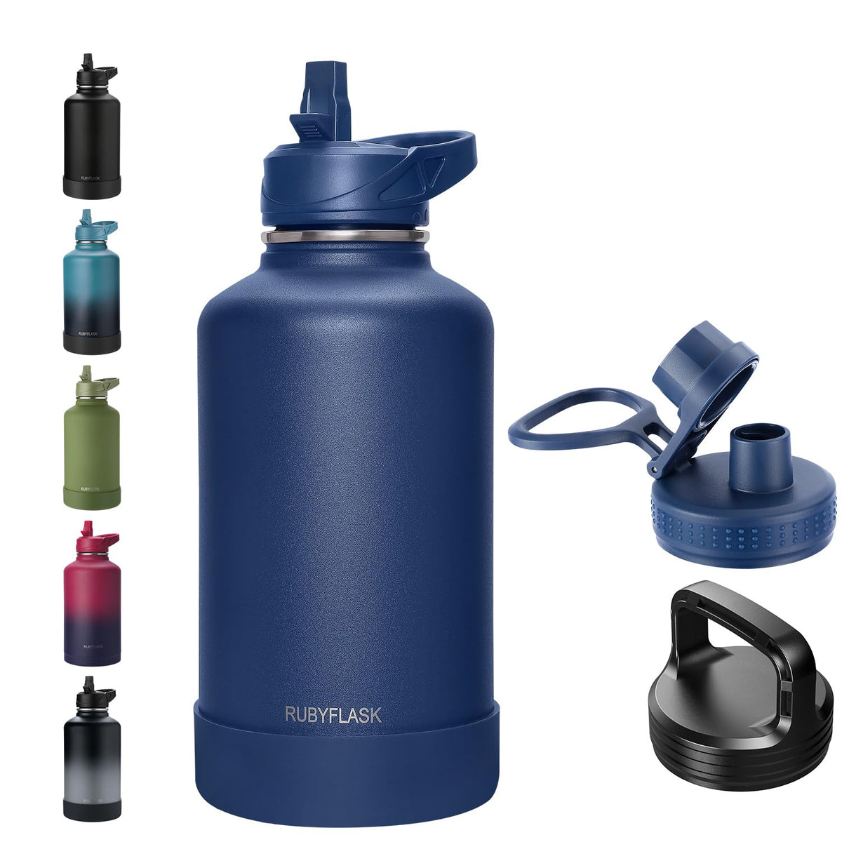 RUBYFLASK 32 oz Insulated Stainless Steel Water Bottle with Straw