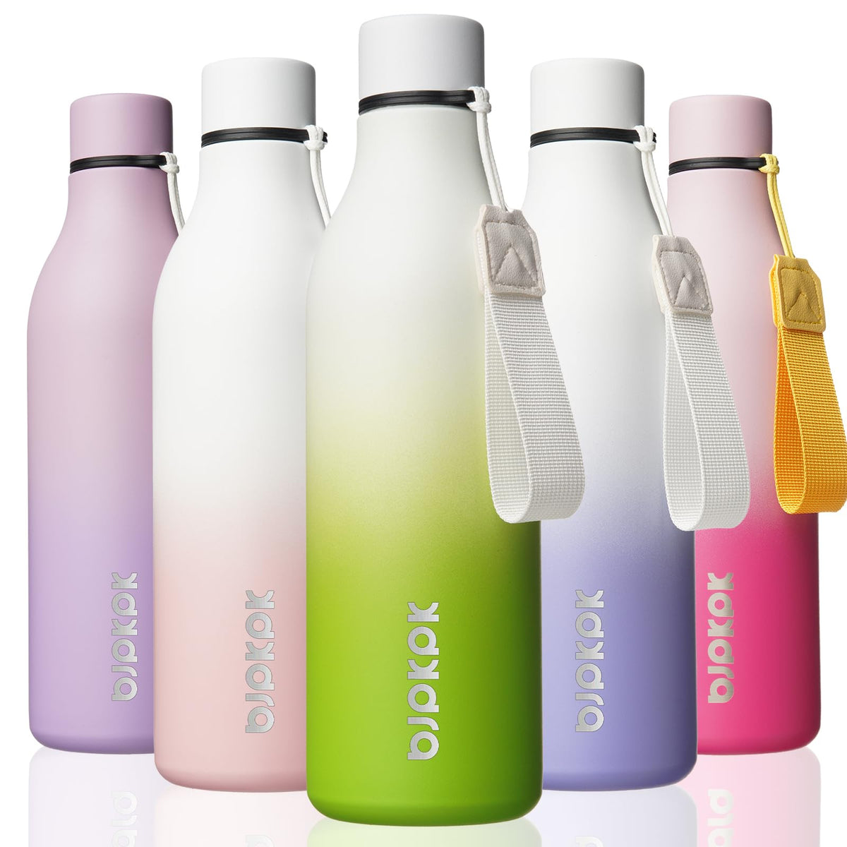 BJPKPK 18oz Insulated Water Bottle, Stainless Steel Bottle with Carry Strap